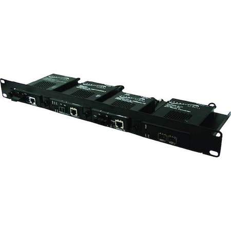 Transition Networks 4-slot Media Converter Rack Mount Shelf, 19 in. RMS19-SA4-02